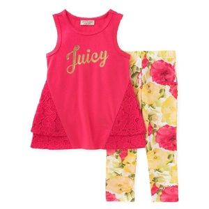 NWT Juicy Couture top/floral leggings set
